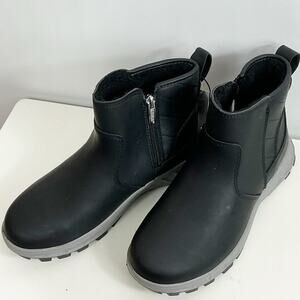 Khombu Dusk Womens Boots Lined All Weather Zip Up Black Grey 7